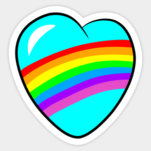 Rainbow heart Sticker